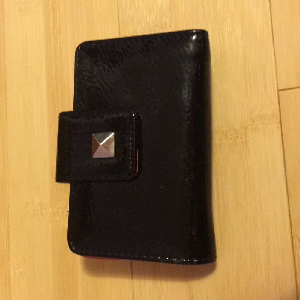 Pink and black wallet